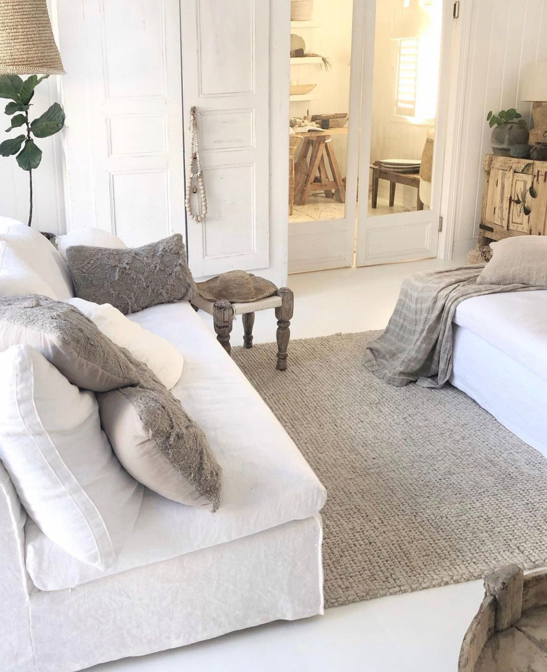 Dian : Tall Sisal Dome Pendant