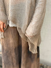 Olga hand knitted linen top - Natural