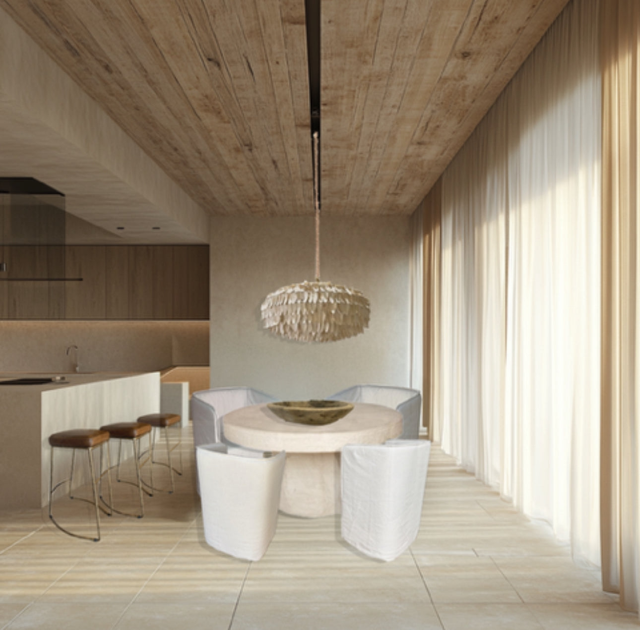 Dining Table: Granito, round GRC Stone Dining Table