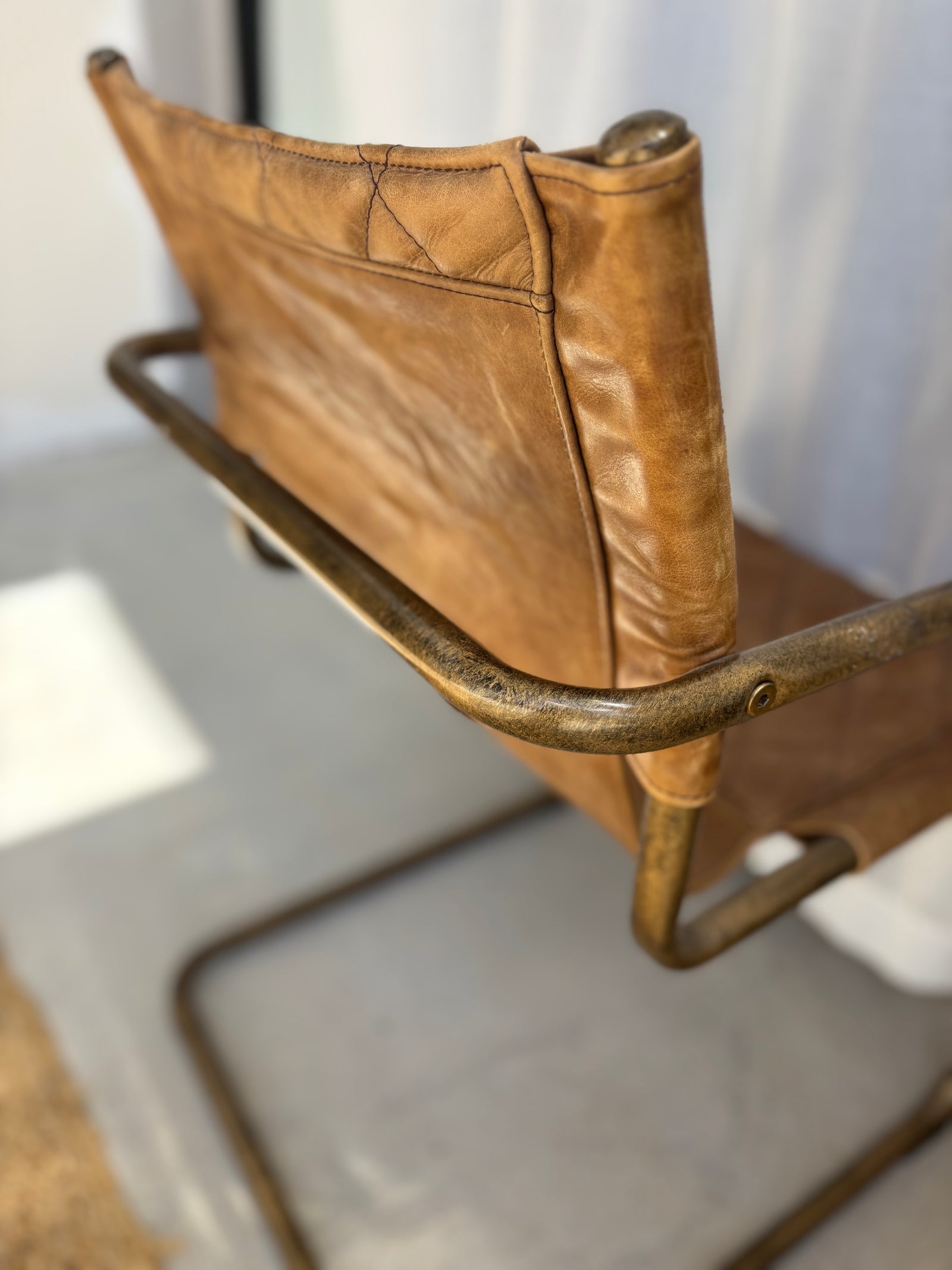 Carmella : Leather Dining Chair, Vintage Brown