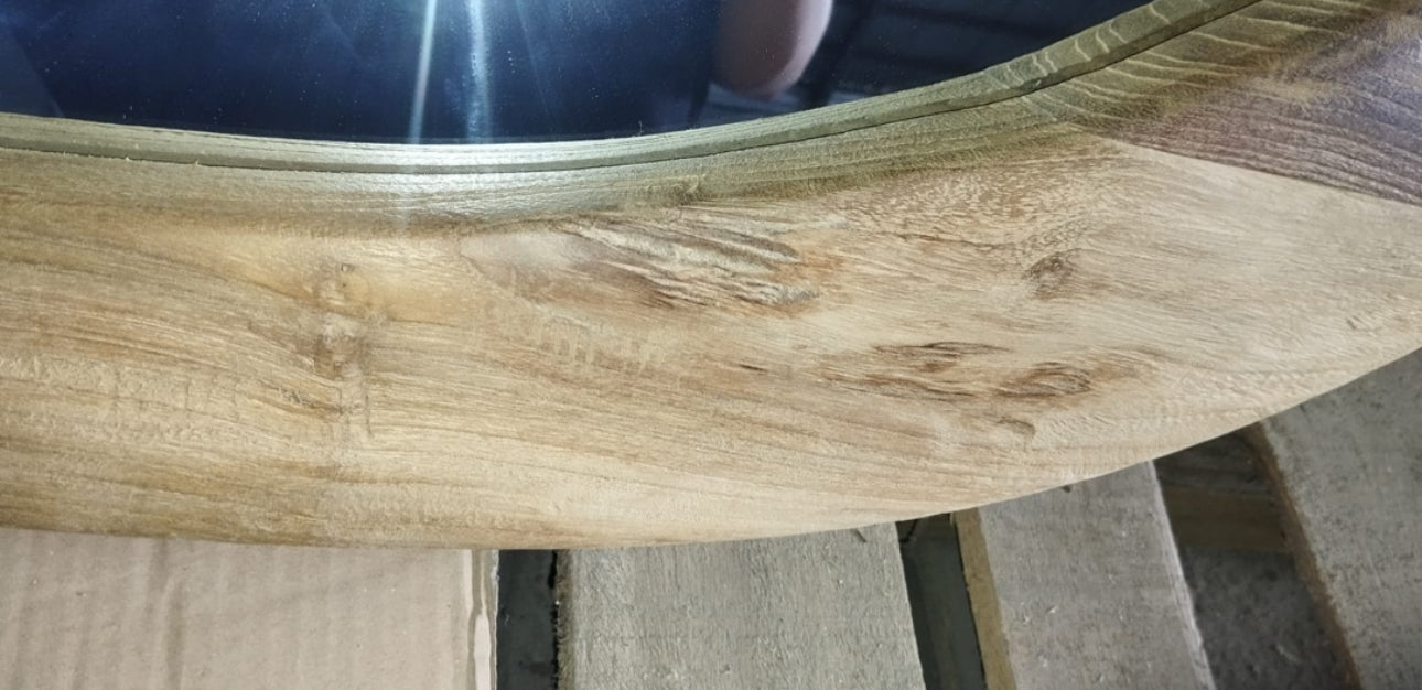 Andile : Teak Egg Mirror