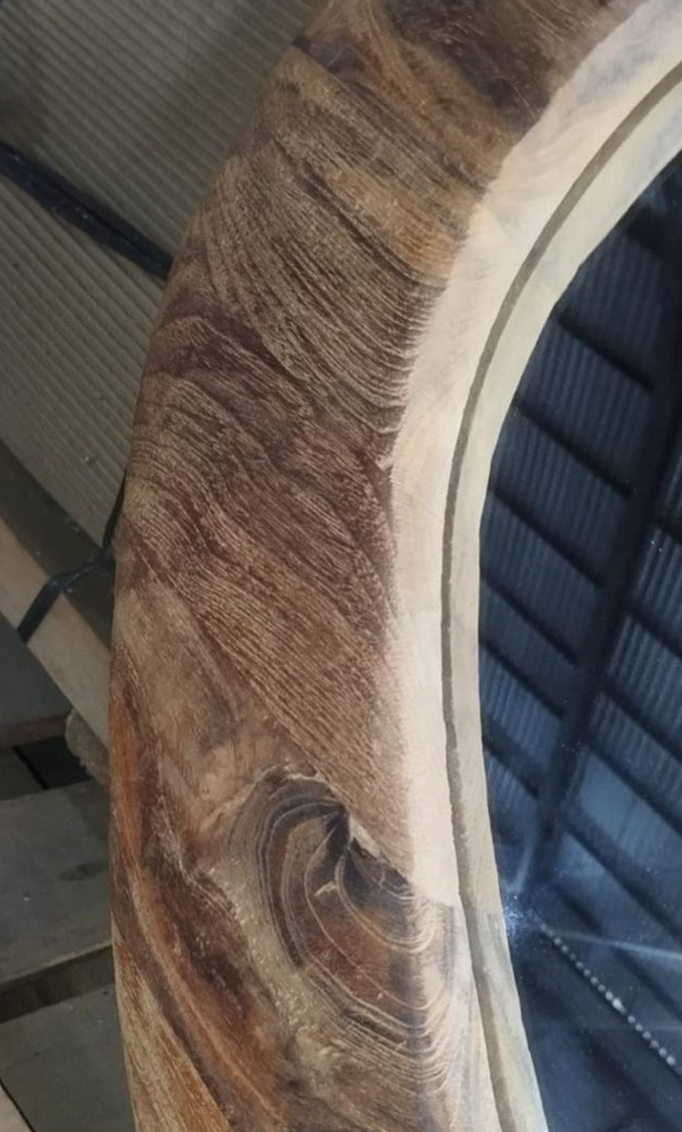 Andile : Teak Egg Mirror