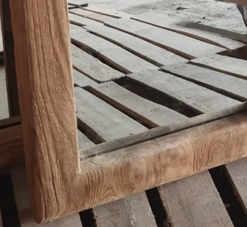 RECYCLED TEAK WOOD MIRROR NATURAL 50 X 80 CM