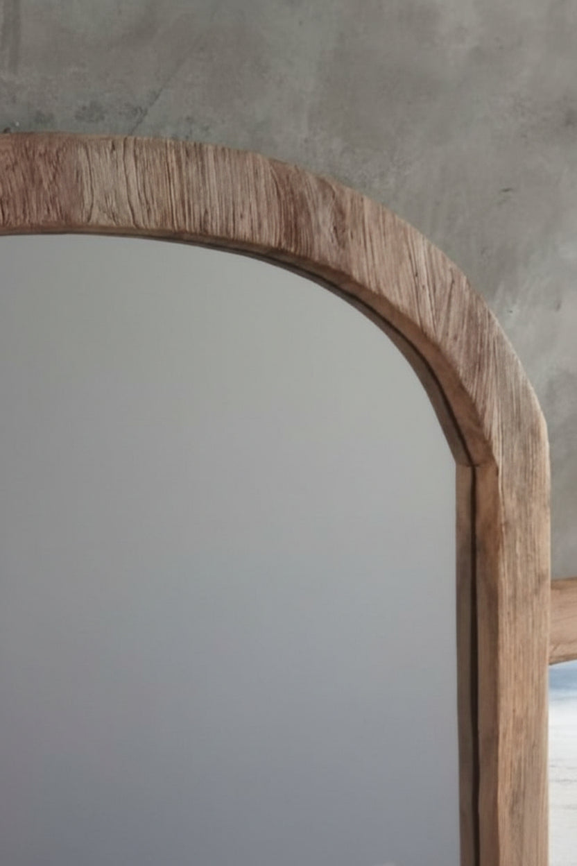MPHO RECYCLED TEAK WOOD MIRROR NATURAL 80 X 110 CM