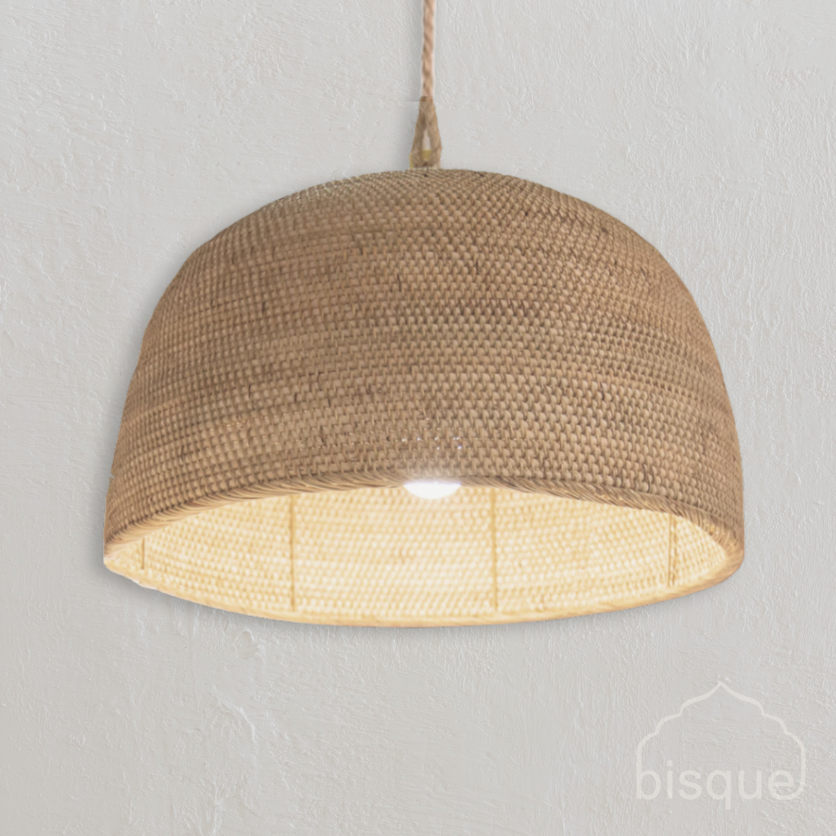 Pendant Light : Josefa : Rattan 52cm Dome Pendant Light.