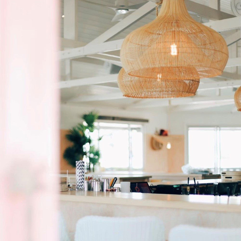 Marina : Fish Trap Rattan Wide Pendant, Natural