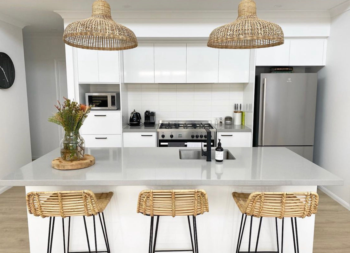 CLEARANCE PENDANT : Laloma : Open Weave Bamboo 72cm and 50cm Pendant Light