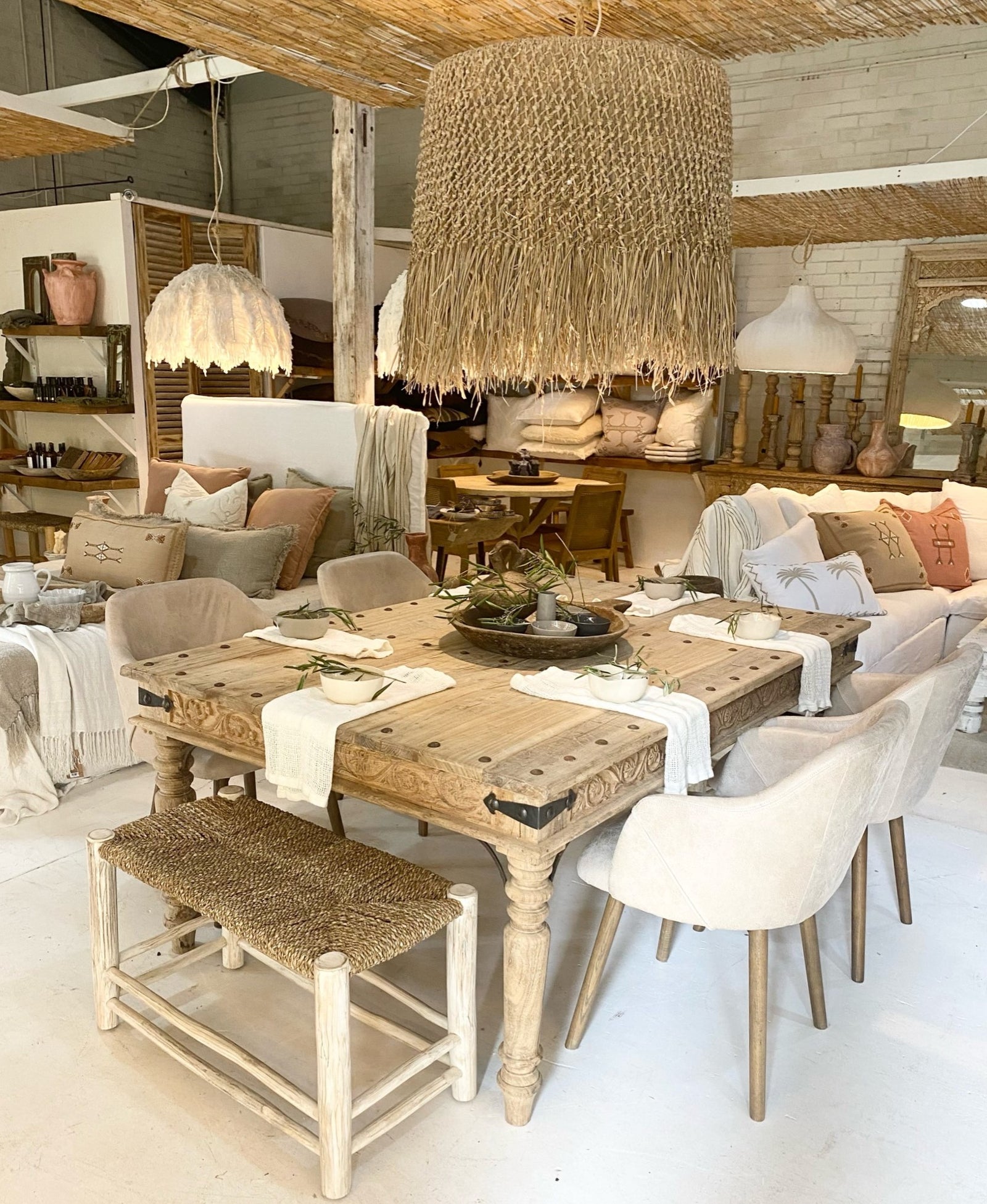 CLEARANCE PENDANT : Laisa : Plaited Raffia Drum 72 cm Pendant Light