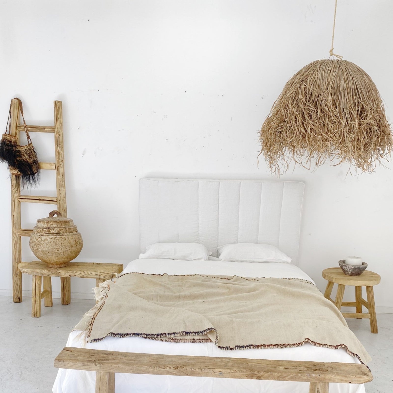 Tamo : Raffia Dome Pendant 50cm diam x 45cm h