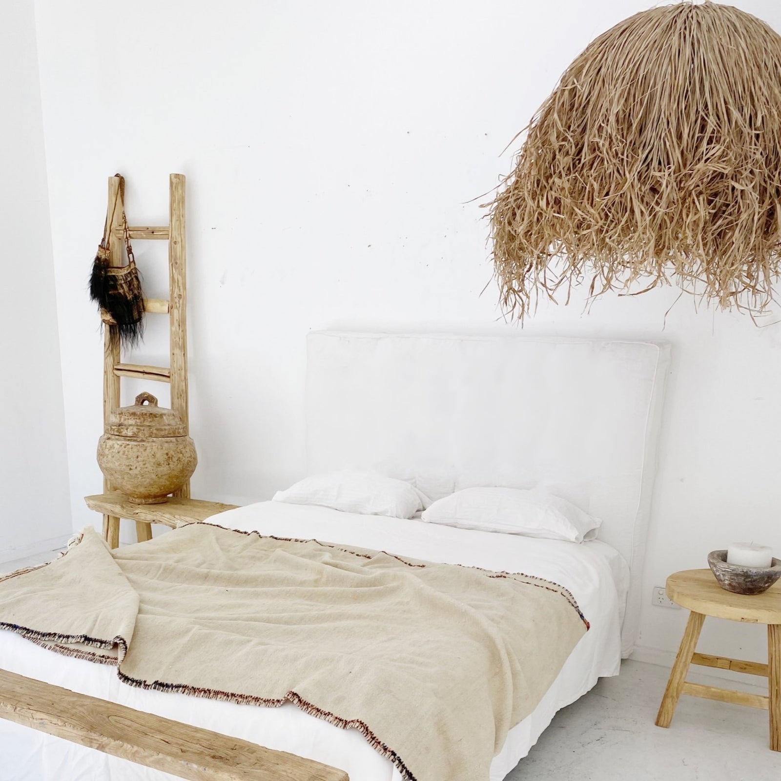 Tamo : Raffia Dome Pendant 50cm diam x 45cm h