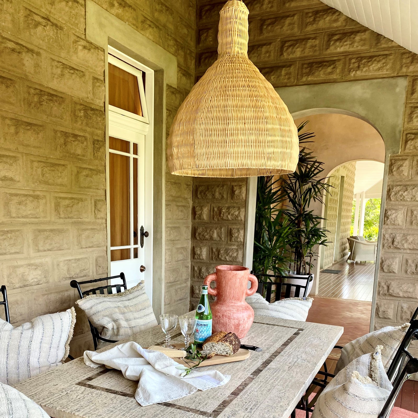 Keeya : Rattan Beehive Pendant 60cm diam x 75cm h-Large