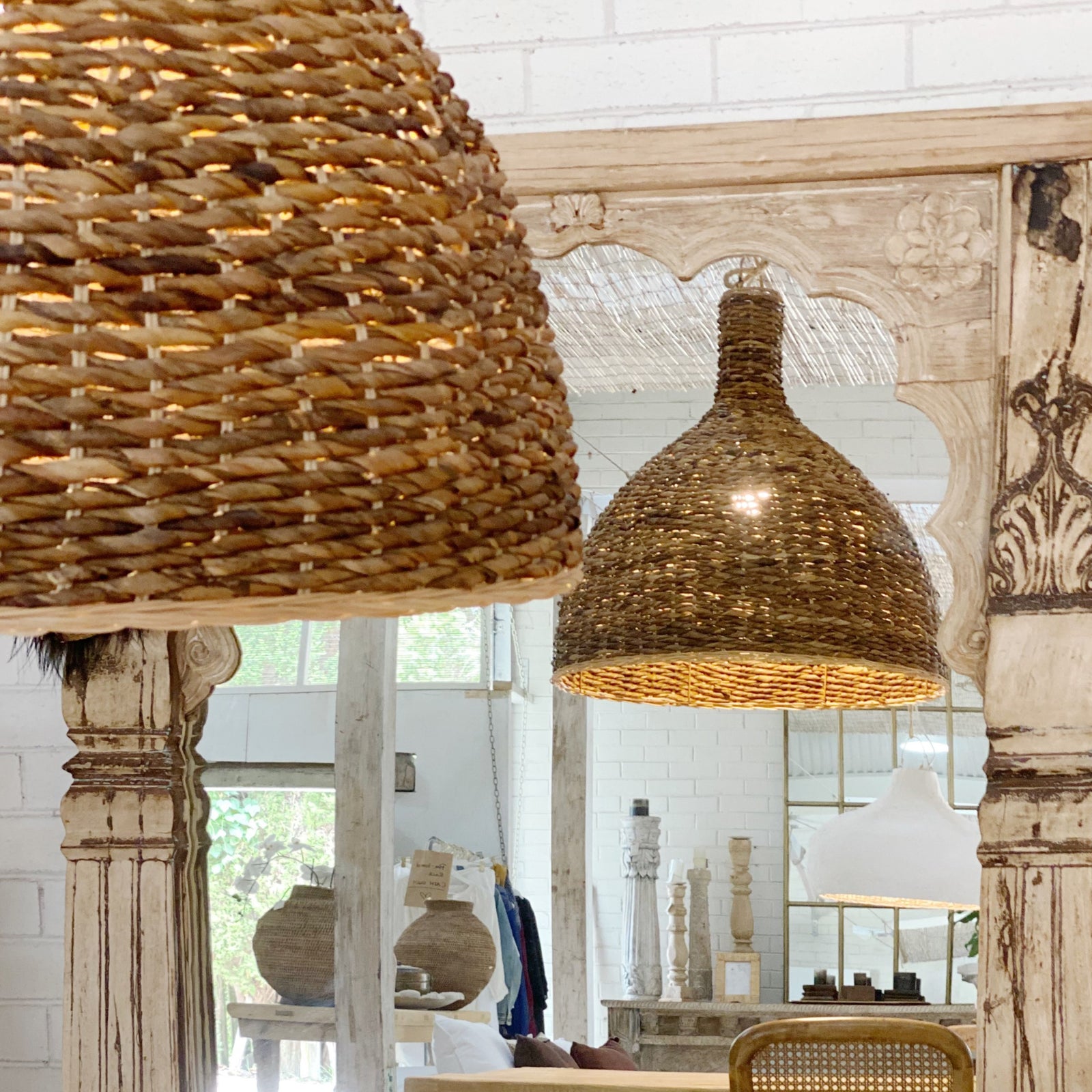 Pendant Lights : Agung : Banana Fibre 70cm and 90cm Dome Pendant Light