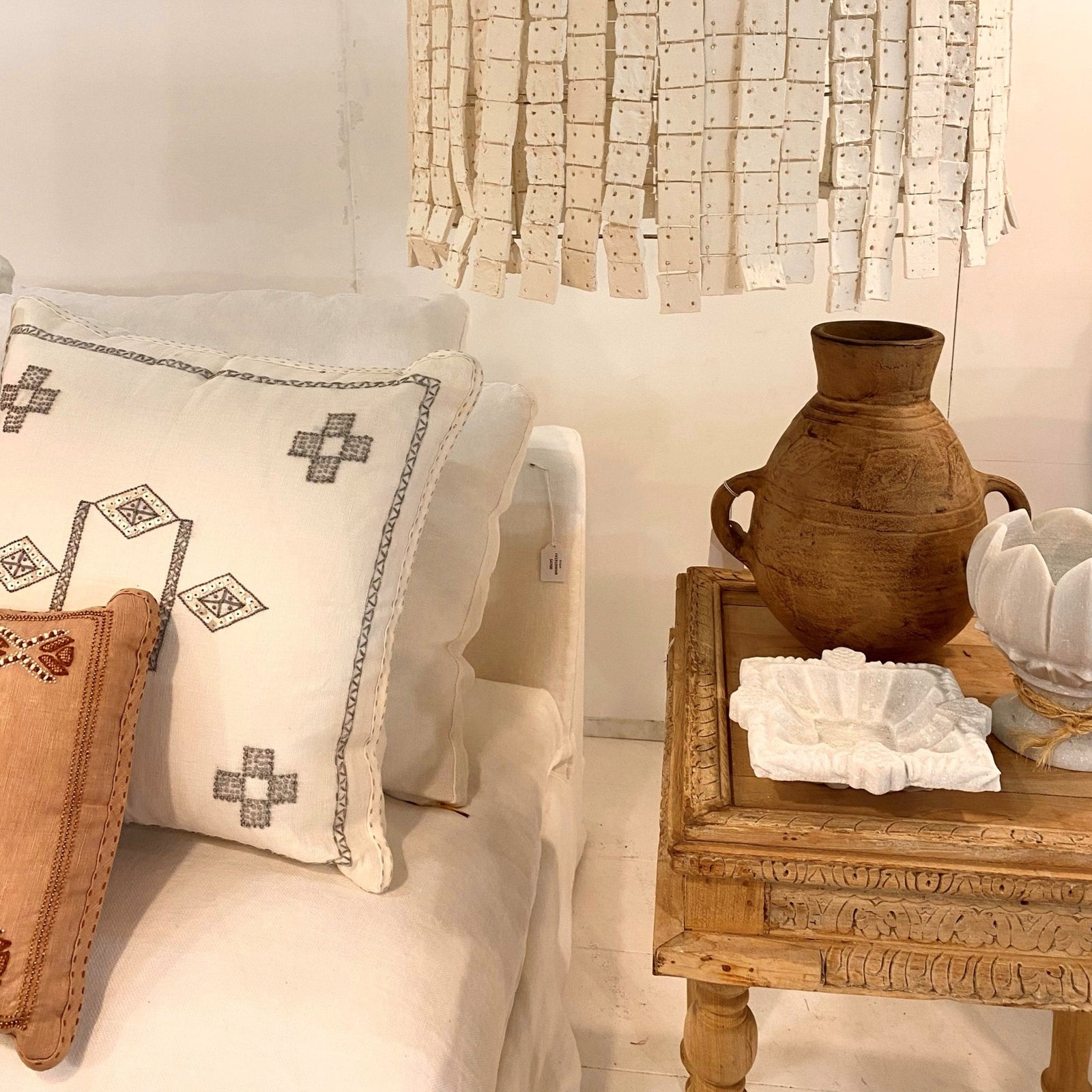 Layana : Indian Linen Cushion, Square