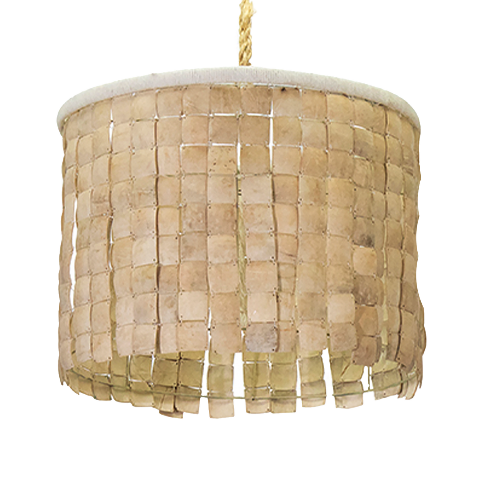 CLEARANCE PENDANT : Sereana : Coconut Husk 70cm Drum Pendant Light