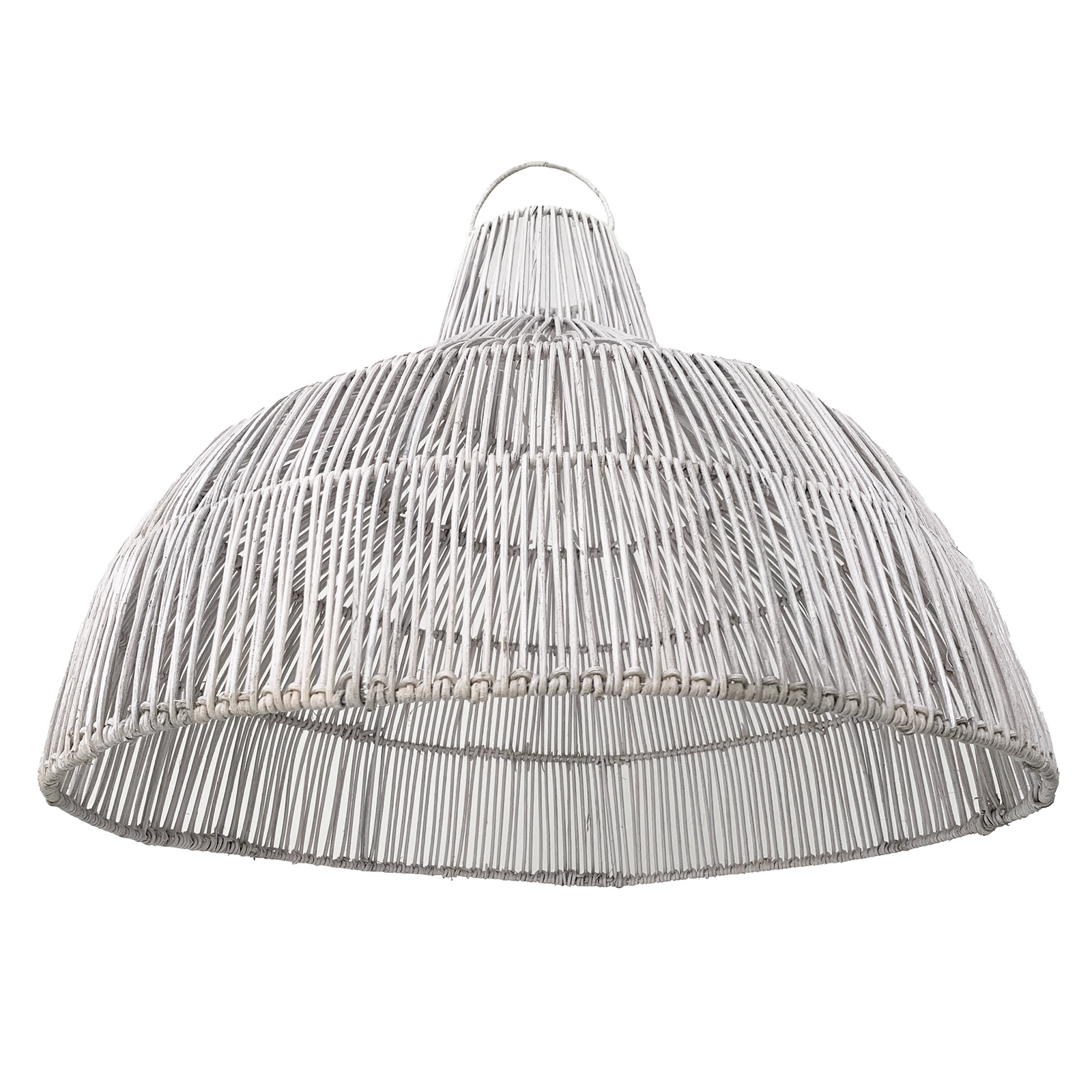 Faran : Rattan Pendant, Whitewashed