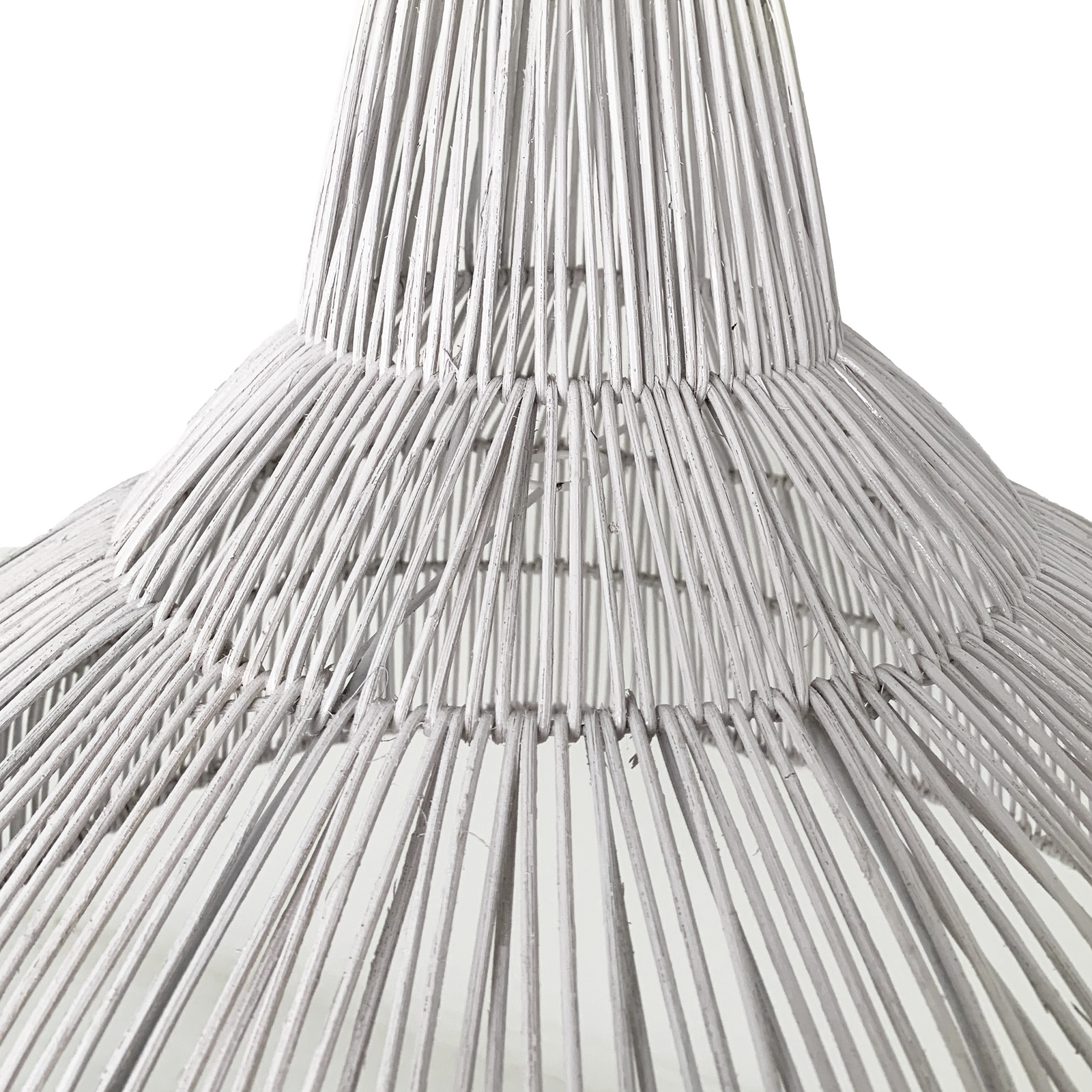 Faran : Rattan Pendant, Whitewashed