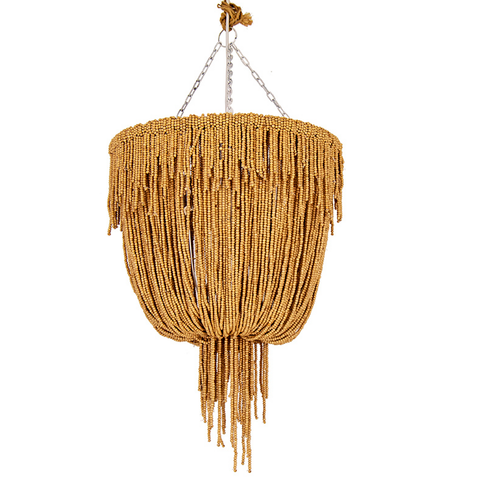 CLEARANCE PENDANT : Kofi : Coconut Bead 43cm Chandelier Pendant Light