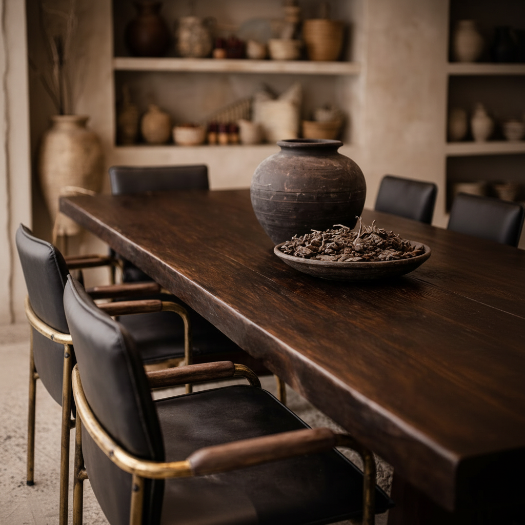 Dining Table: Kaleb, Dining Table, Reclaimed Suar Wood