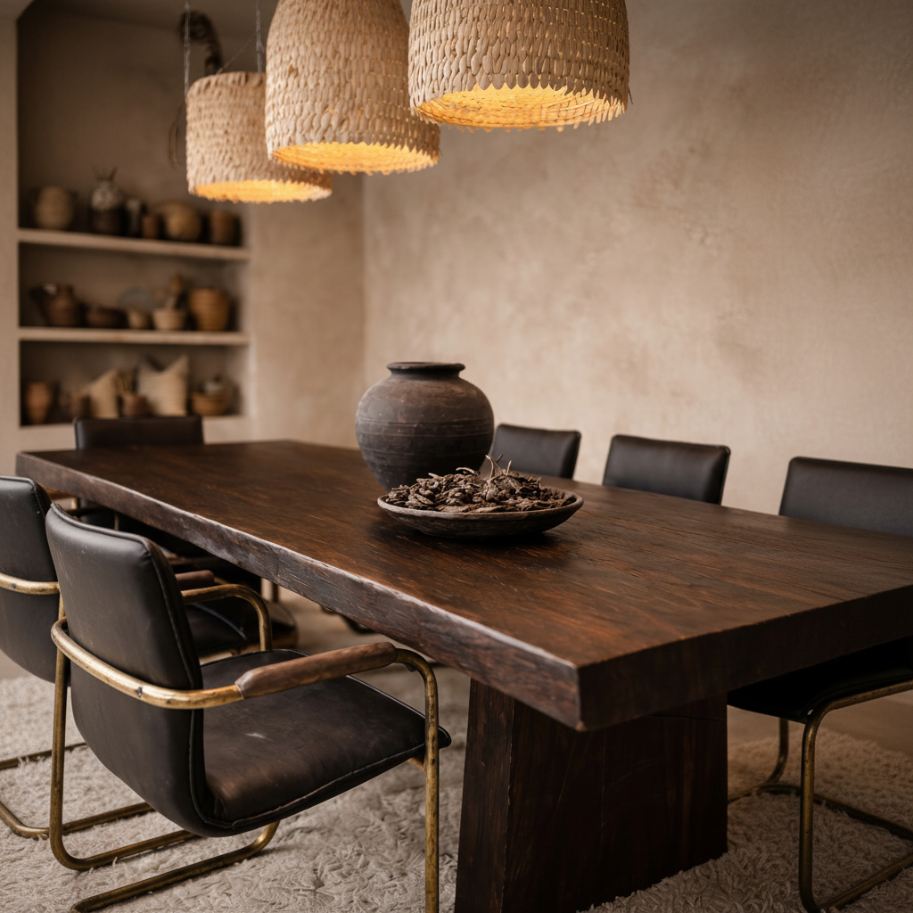 Dining Table: Kaleb, Dining Table, Reclaimed Suar Wood