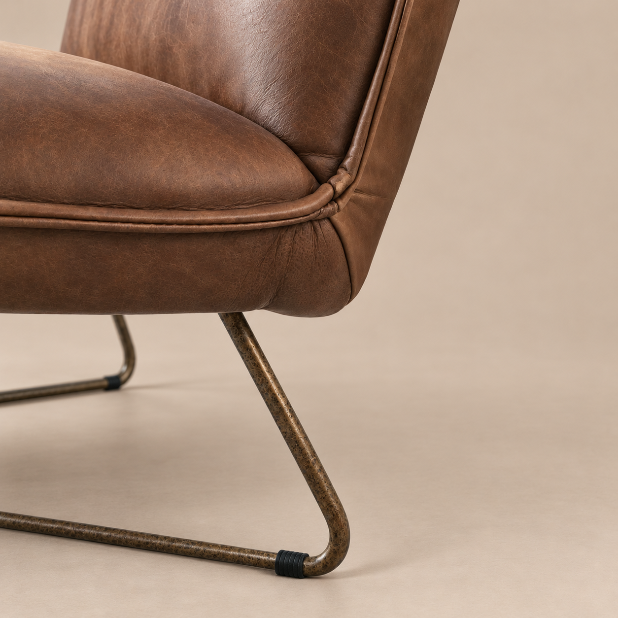 Occasional Chair : Martina : Top Grain Leather | 75cm | Antique Brown