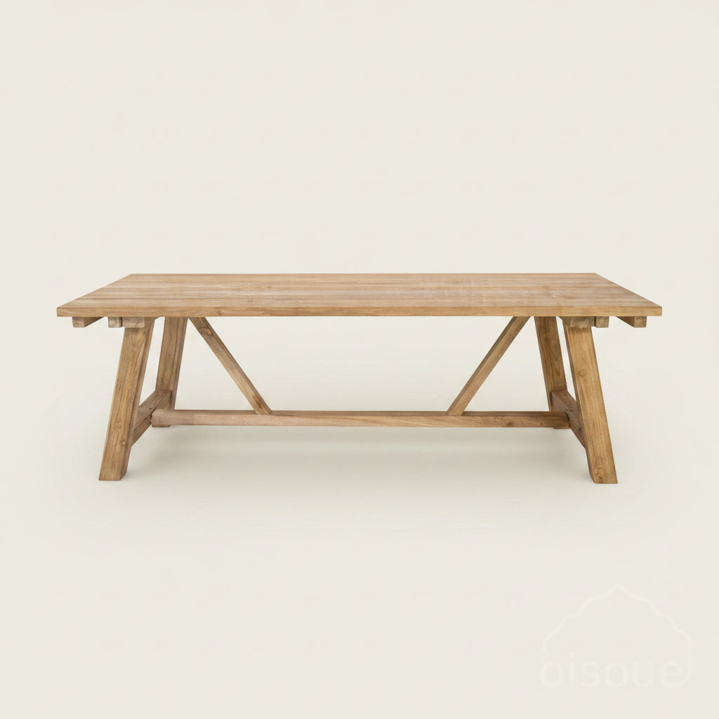 Outdoor Dining Table : Mentari : Farmhouse Style | Bleached | 2 Sizes