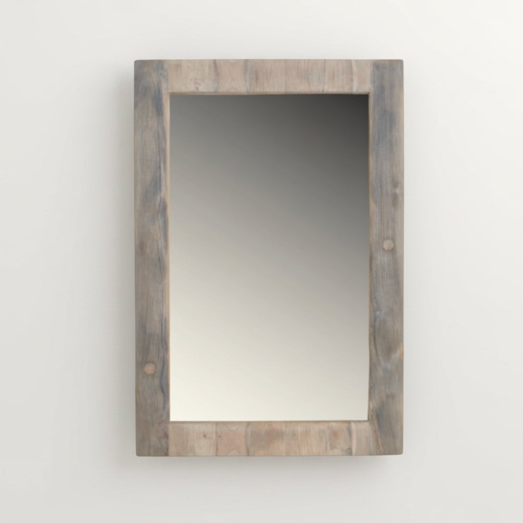 RECYCLED TEAK WOOD MIRROR NATURAL 50 X 80 CM