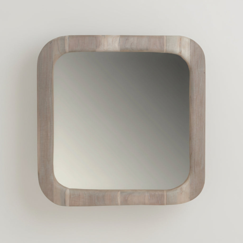 Borino : Recycled Teak Mirror, 75 X 75cm | Natural