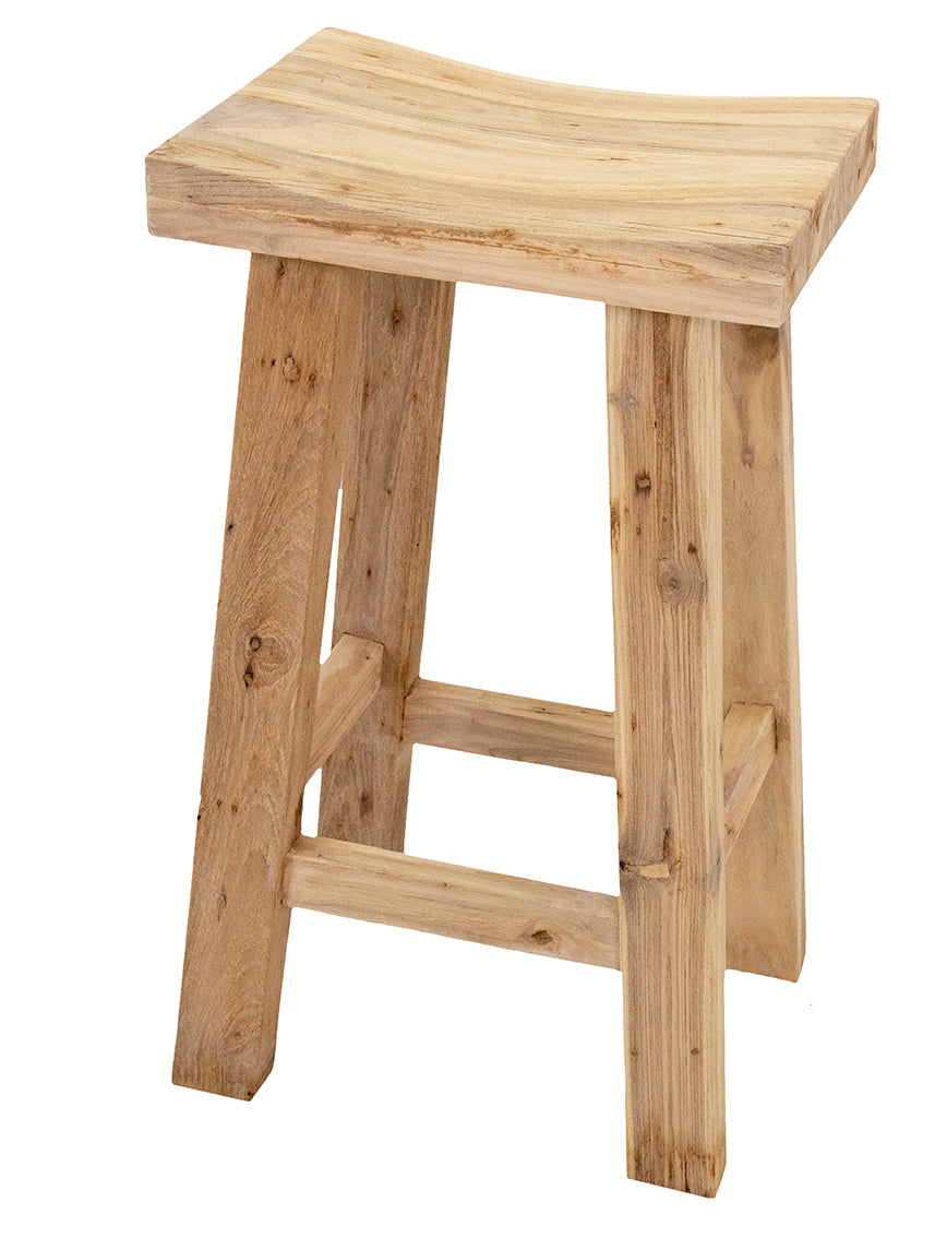 Bar Stool: Santi : Indoor/Outdoor Teak 65cm, Bleached