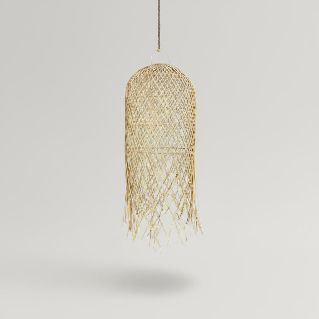 CLEARANCE PENDANT : Occi : Rattan Shaggy Pendant, Natural