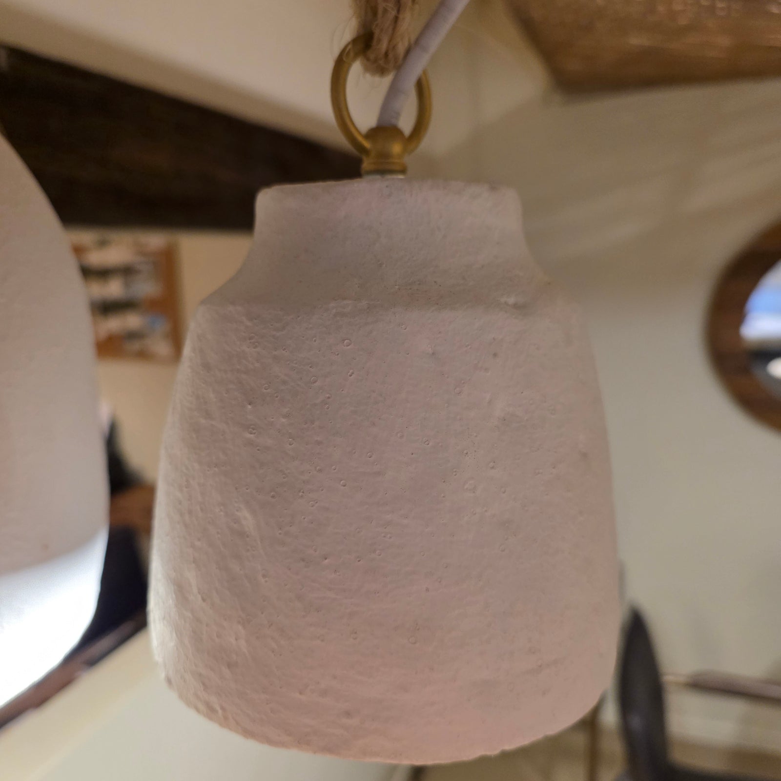 Pendant: Yani : Petite 15cm White GRC Pendant Light