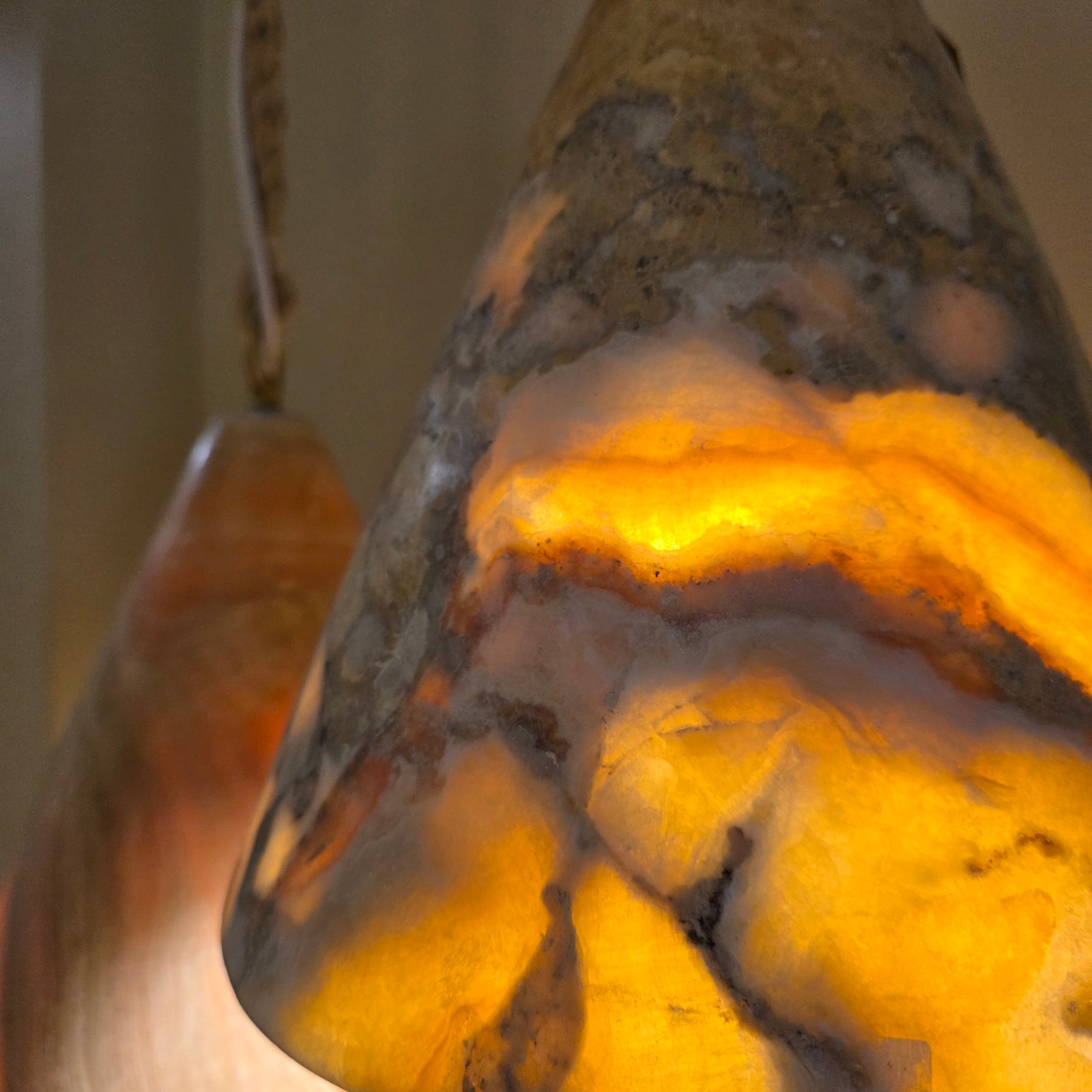 Pendant Light: Santan: Polished Onyx | Cone