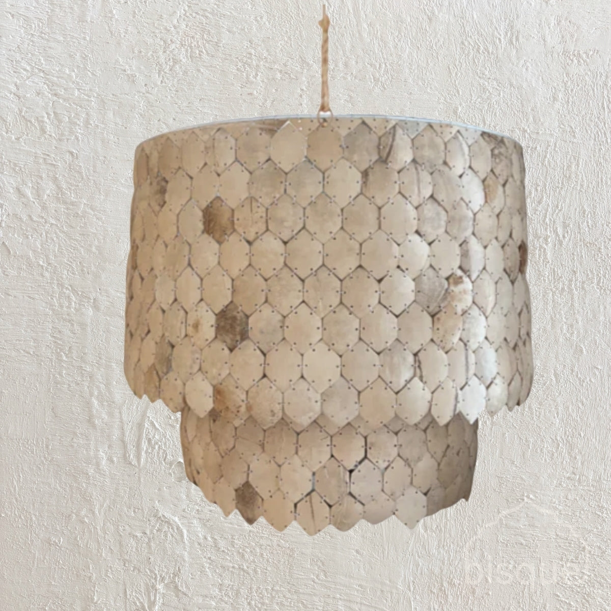 Epeli : Coconut Shell 2 Tiered Pendant Light.