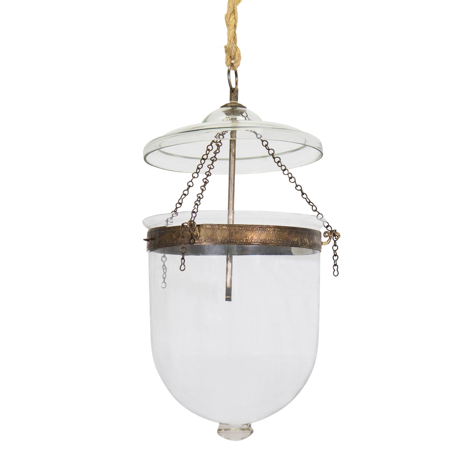 CLEARANCE PENDANT : Chloe : Glass Bowl with Copper Trim Traditional Pendant Light