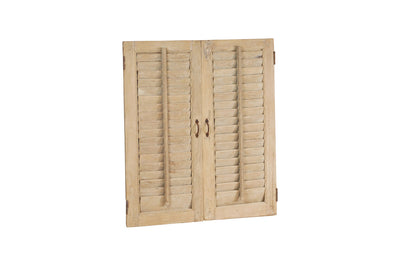 Teak Wooden Window Shutter Set