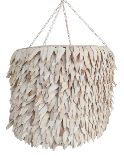 Pendant Light: Kamia : Drum 56cm Coconut Pendant Light, Small