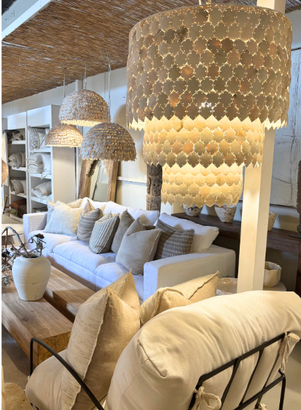 Soleto : three tiered coconut chandelier