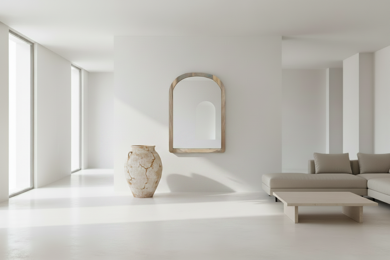 MPHO RECYCLED TEAK WOOD MIRROR NATURAL 80 X 110 CM