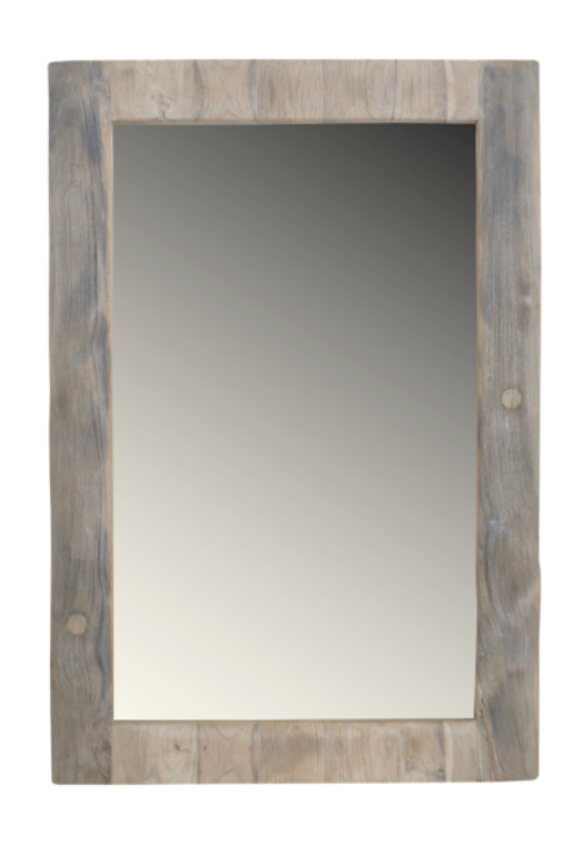 RECYCLED TEAK WOOD MIRROR NATURAL 50 X 80 CM