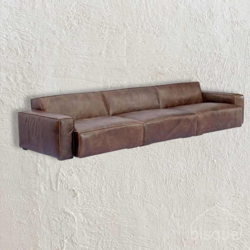 Gabriele modular leather straight sofa set of 3