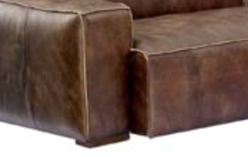 Gabriele Set of 4 modular leather corner sofa in local brown