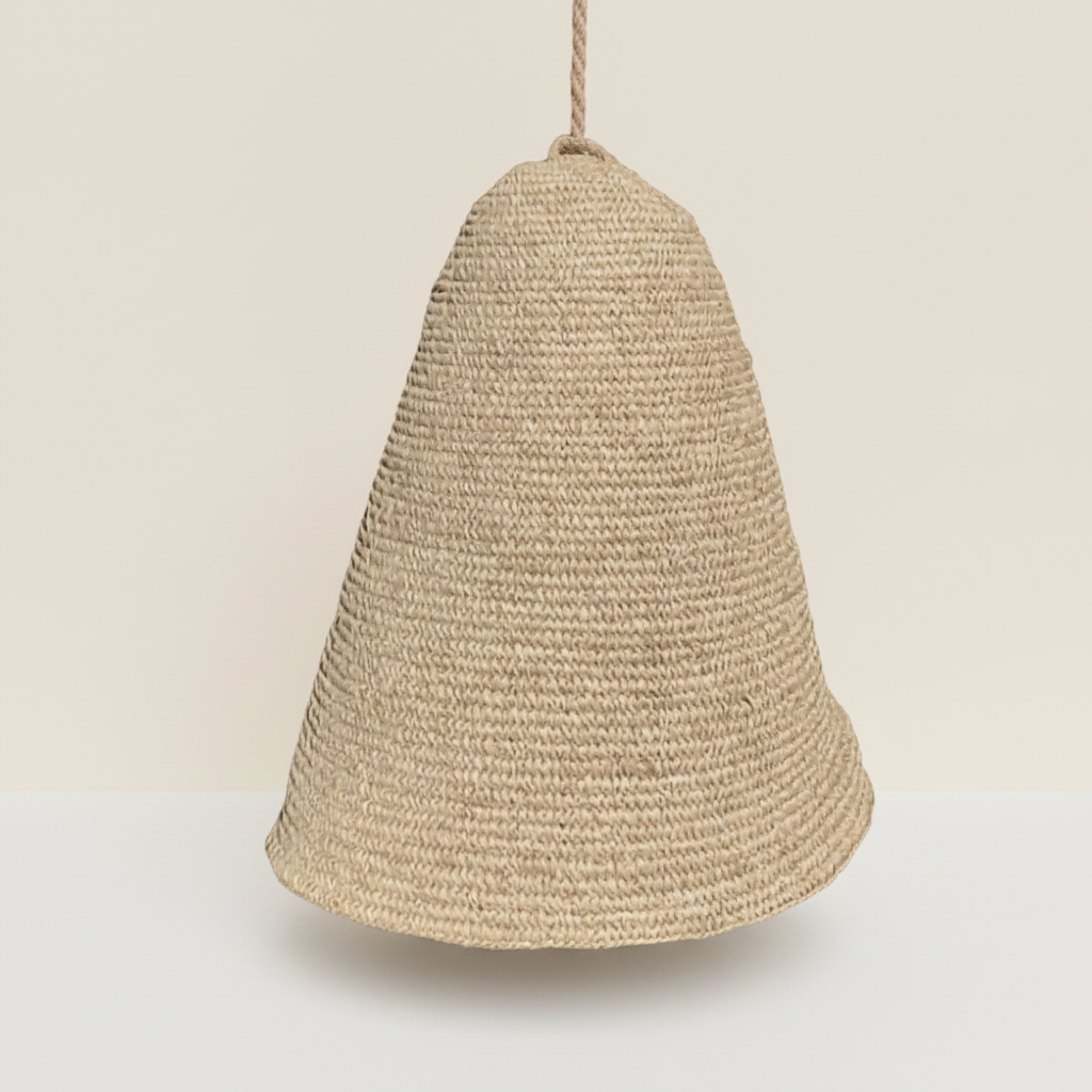 Dian : Tall Sisal 55cm x 70cm Dome Pendant Light