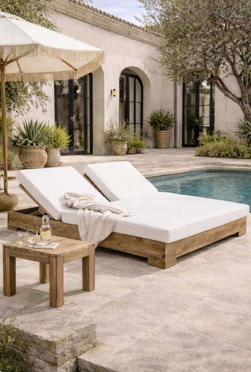 Santoso : Outdoor Side Table, Bleached