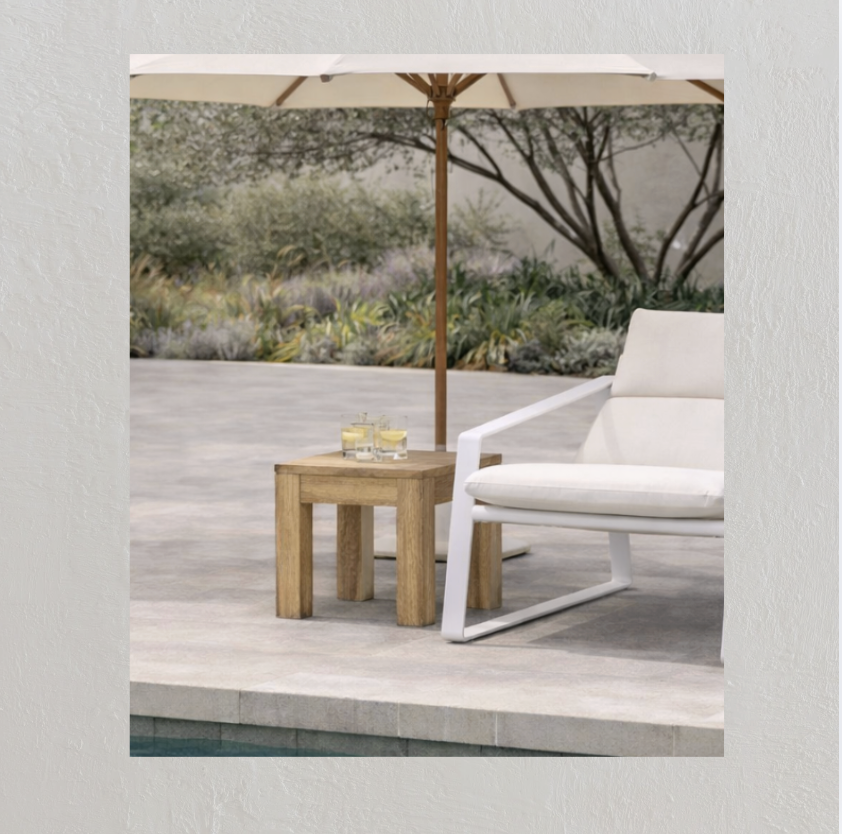Santoso : Outdoor Side Table, Bleached