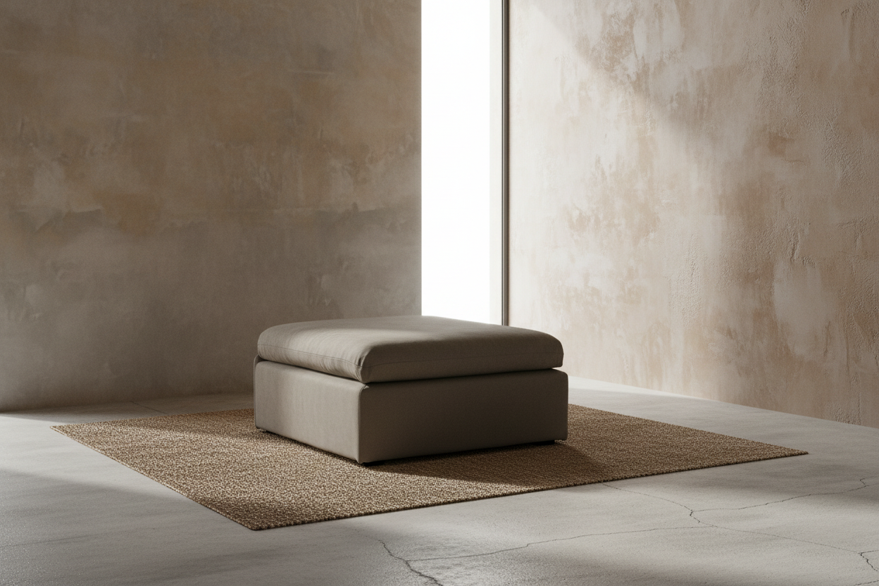 Bahati : 90cm Slip Cover Taupe Ottoman