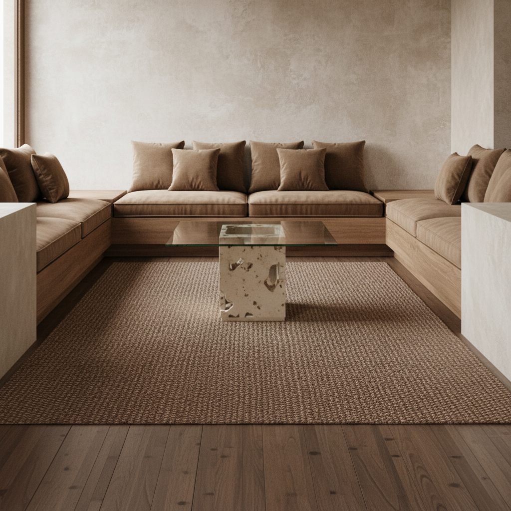 Bukoko : Fossilised Coral Square Side Table, Featuring a Glass Top.