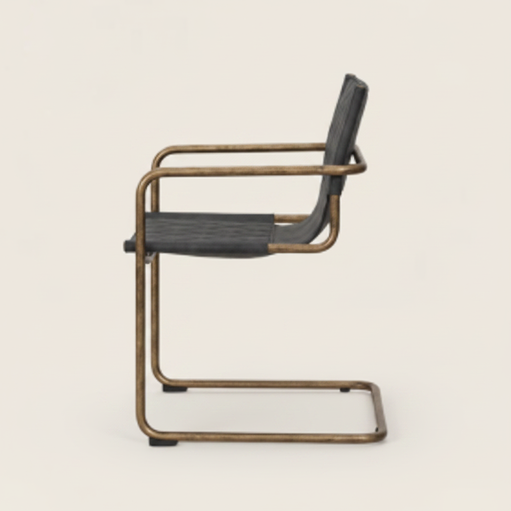 carmella dining chair. metal. bronze