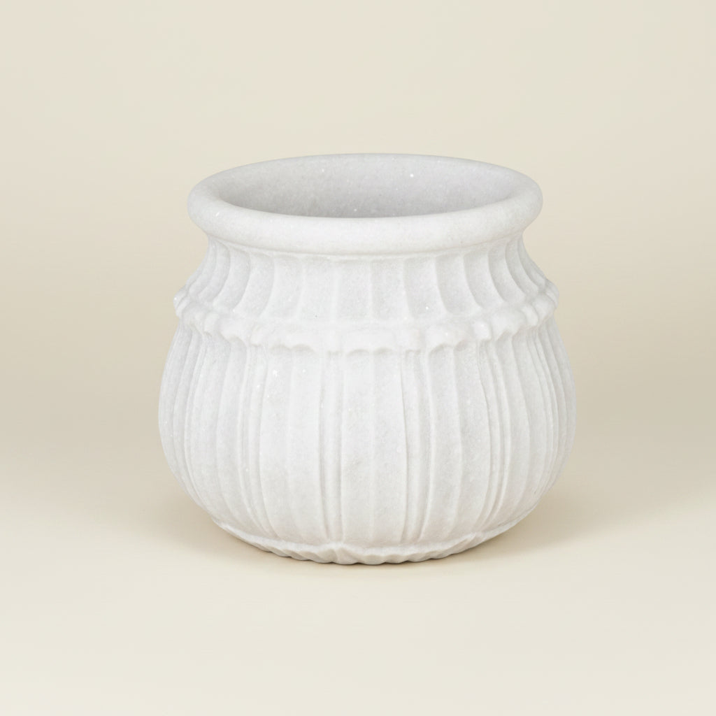 Baku : White Marble Pot 37cm