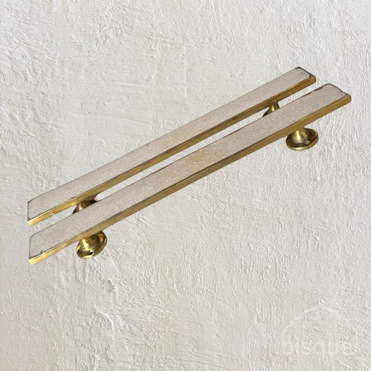 DINKA BRASS DOOR HANDLE WITH STONE COMPOSITE INLAY 31CM X 3CM X 3.5CM H