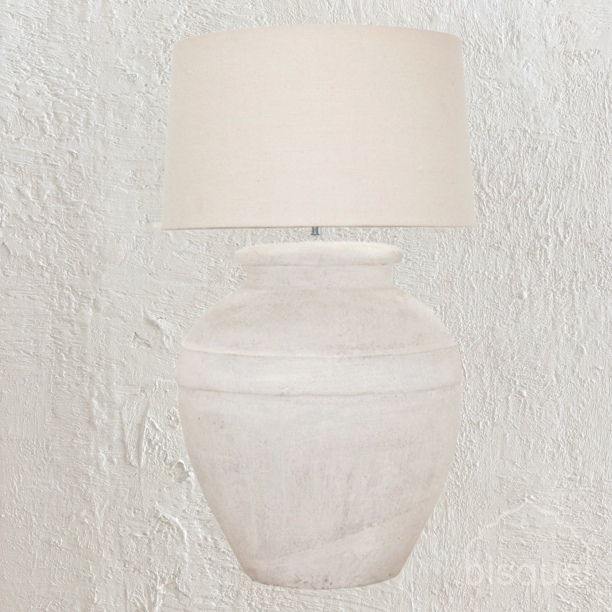 Dola : Terracotta Table Lamp Base, White