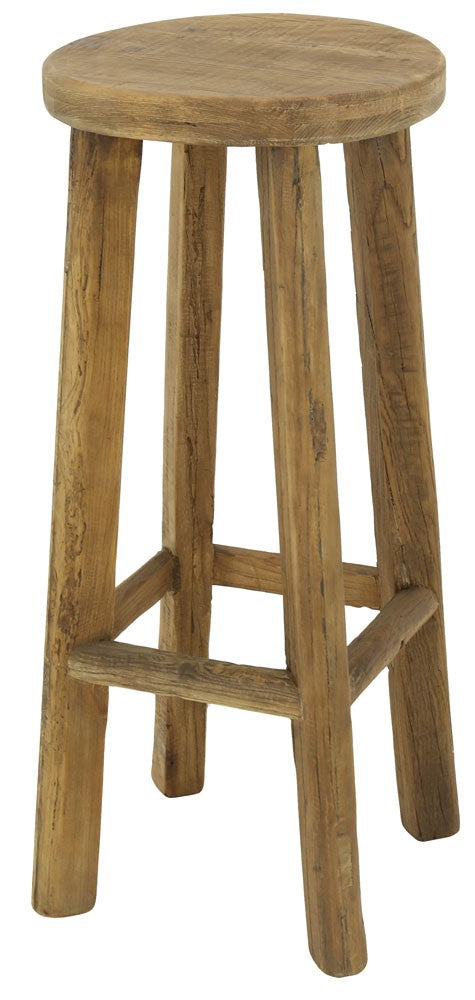 Huang : Recycled Pine Round Bar Stool 65cm